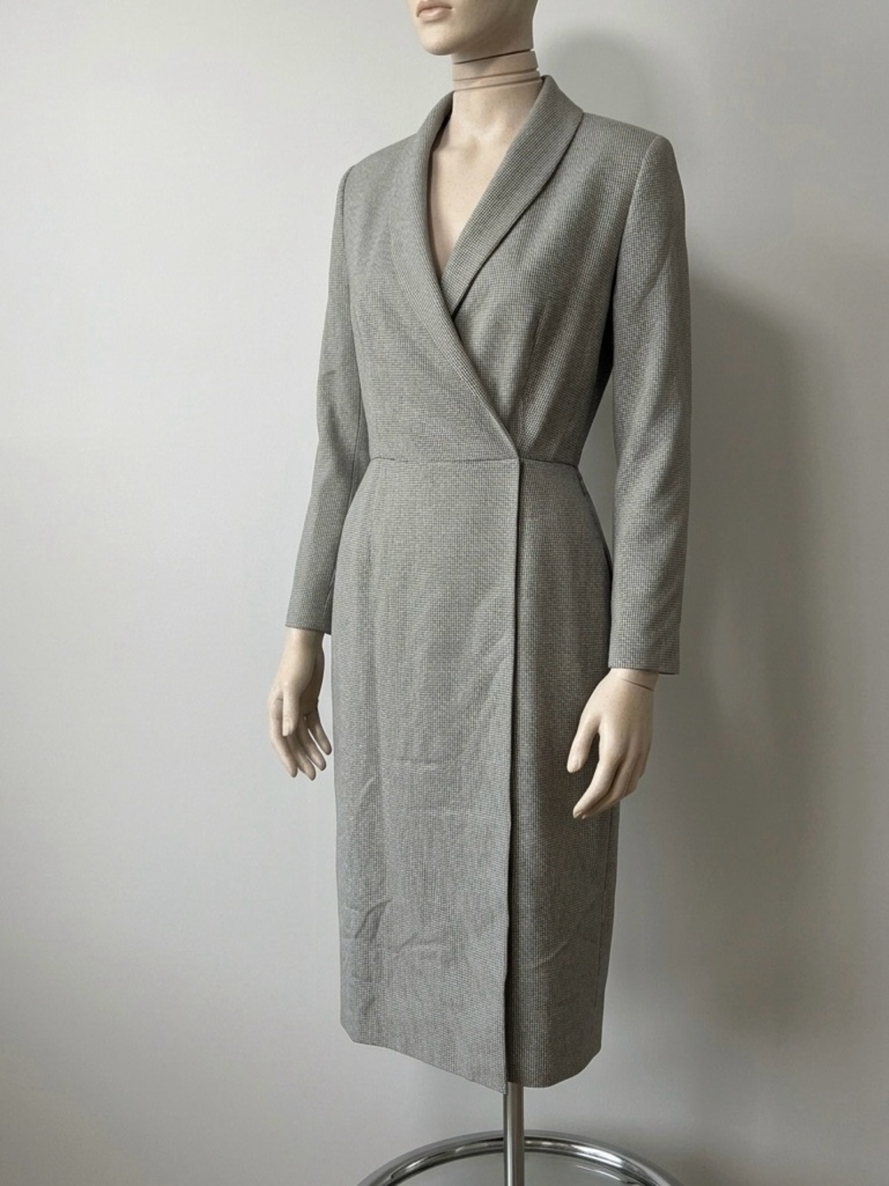 Classic Women's Wrap Coat in Light Gray